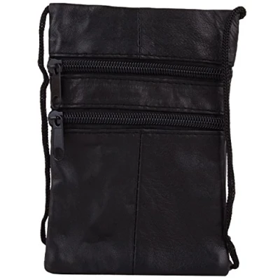 Image of Womens Soft Nappa Leather Small Cross Body/Shoulder Bag Black