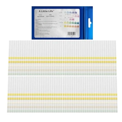 Image of 5 in1 Aquarium Test Strips, Fish Tank Water Testing (100 Strips), Tests for Nitrate, Nitrite, GH, KH, pH