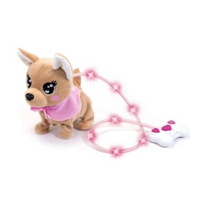 Image of Simba 105893542 Chihuahua Chi Love Loomy/with Luminous Cable Control/can Run, bark and Wag The Tail / 20 cm/for Children from 3 Years, Pink