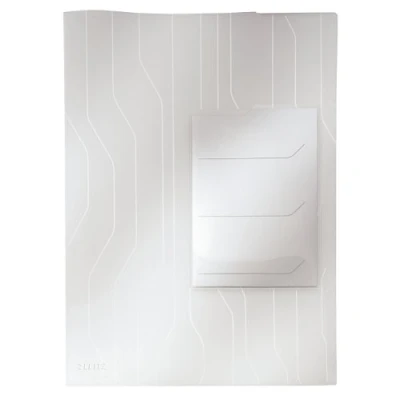 Image of Leitz Combifile Tab Folder A4, Clear White Matt Finish, Top Left Open, 200 Micron Polypropylene, Pack of 3, 47290003