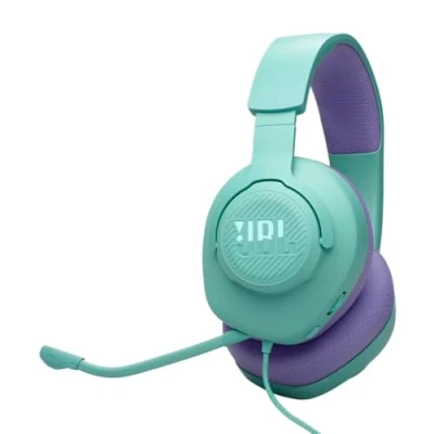 Image of JBL Quantum 100M2 Wired Over Ear Gaming Headset with QuantumSOUND Signature and 3.5 mm Headphone Jack, Multi Platform Compatibility, Detachable Mic, Mute Option, Cyan