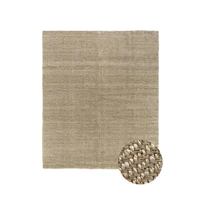 Image of HAMID Jute Rug Alcazar 100% Natural Fibre Soft and High Strength Hand Woven Living Room, Dining Bedroom, Hallway (Natural, 300 x 250 cm)