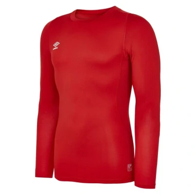 Image of Umbro Mens Core Long Sleeved Base Layer Top (Vermillion) Multicolour Size Small