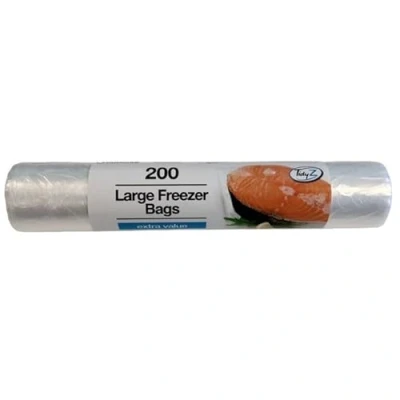 Image of Tidyz Large Freezer Food Bags Rolll of 200 Prep Accessories &amp; Storage, Clear