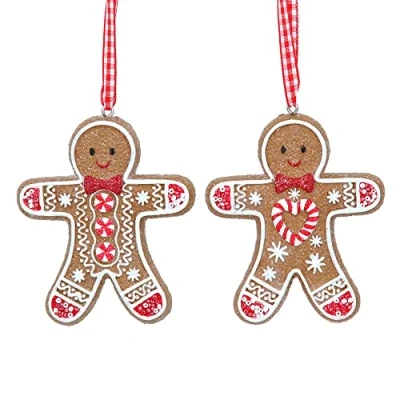 Image of Crafty Capers Gingerbread Man Christmas Tree Decoration 8cm Hanging Ornament Gisela Graham