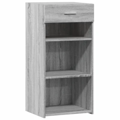 Image of vidaXL Grey Sonoma Sideboard 45x42.5x93 cm Engineered Wood Modern Storage Cabinet for Living Room, Office, Bedroom with Drawer and Easy Maintenance