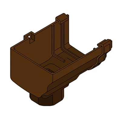 Image of Brown Left Stopend Outlet for Marley Classic Ogee Gutter of Ultraframe Conservatory Roof Guttering