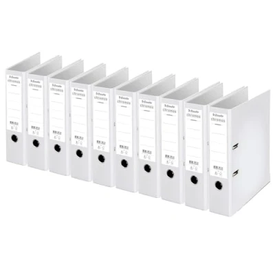Image of Esselte Chromos Lever Arch Files Pack of 10 80 mm Spine White