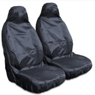 Image of Carseatcover UK Heavy Duty Black Waterproof Seat Covers for Cars, Vans, MPvs SUVs 4x4s 2 x Fronts