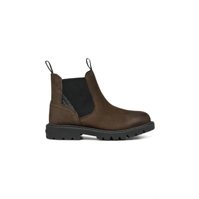 Image of Geox J SHAYLAX BOY A Chelsea Boot, Coffee/Black, 0.5 UK