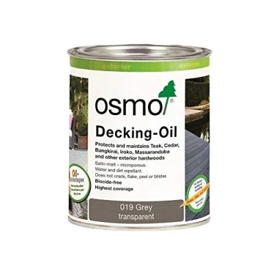 Image of Osmo Grey Exterior Wood &amp; Decking Oil 019 750ml
