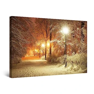 Image of Startonight Wall Art Canvas Winter Park, Landscape Framed 60 x 90 CM