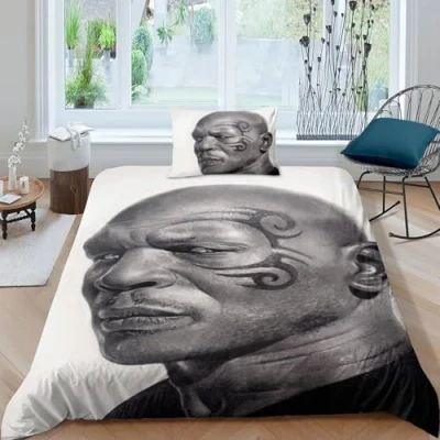 Image of EOASNRTCB Kids Duvet Cover Set 3D Printed Mike Tyson Bedding with Zipper Closure for Boys Teen Soft Microfiber Quilt Single（135x200cm）