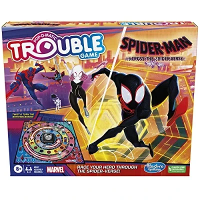 Image of Trouble: Spider Man Across The Verse Part One Edition Game for Marvel Fans, Ages 8+, 2 4 Players, with Rotating Gameboard