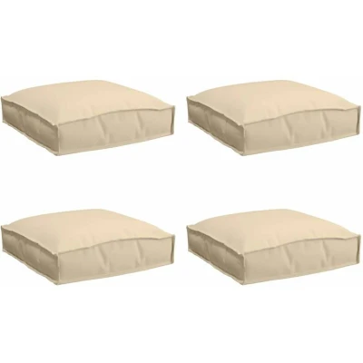 Image of vidaXL Pallet Cushions for Seat 4 pcs Beige 40x40x8 cm Oxford Fabric