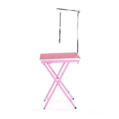 Image of Pedigroom Portable Dog Grooming Show Exhibition Exhibitor Competition Table Pink