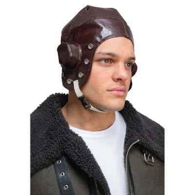 Image of Wicked Costumes Vintage World War 2 Pilot Hat Fancy Dress Accessory