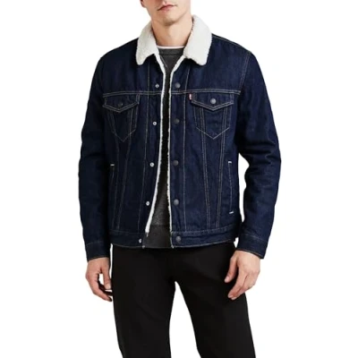 Image of Levi&#039;s Men&#039;s Type 3 Sherpa Trucker Denim Jacket, Rockridge, S
