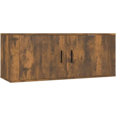 Image of vidaXL Wall Mounted TV Cabinet Smoked Oak 100x34.5x40 cm