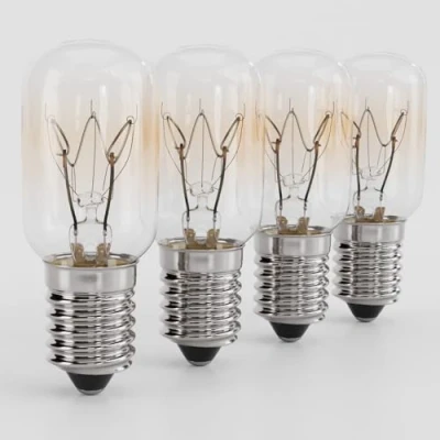 Image of greate. 4X Fridge Bulb 15W Screw E14 Warm White Bulbs for Sewing Machine, Salt lamp, Freezer, Refrigerator Machine with T22, 90 Lumens &amp; 2700K lamp