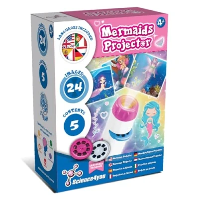 Image of Science4you Mermaids Torch Projector for Kids Sirens Toy includes 24 Images and Poster, Lamp, Kids, Scientific Educational Toys 4 5 6 7+ Year Olds