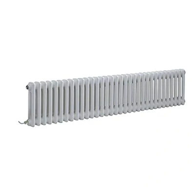 Image of Windsor Traditional White 300mm x 1505mm Cast Iron Style Horizontal Double Column Electric Radiator No Thermostat Milano