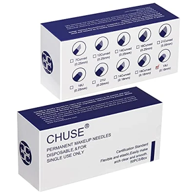 Image of CHUSE 19U 50pcs 0.18mm Nano Mircoblading Needle Permanent Makeup Manual Eyebrow Tattoo