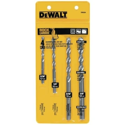 Image of DEWALT Masonry Drill Bit Set, Percussion, 4 Piece (DW5204)