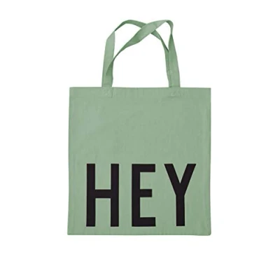 Image of Design Letters Favourite Tote Bag HEY Green 100% Organic Cotton Shoulder for Women, Oeko tex certified, Reusable Shopper Women Available in Fashionable Colors