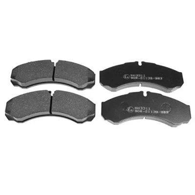 Image of 5001868609 Brake pad set FEBI BILSTEIN 16704 Front Axle, Rear Axle prepared for wear indicator with fastening material attachment