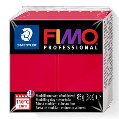 Image of STAEDTLER 8004 29 FIMO Professional Oven Hardening Polymer Modelling Clay, 85g Carmine (Single Block)