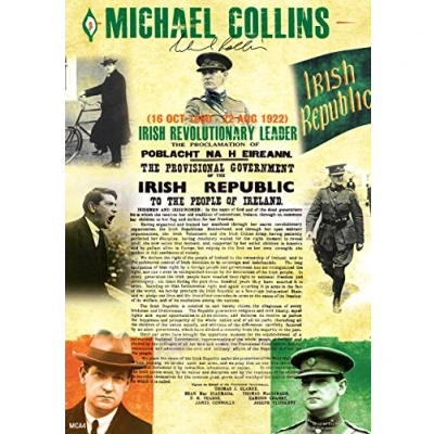 Image of Pierce Manifolds Michael Collins The Irish Rebellion Easter 1916 Proclamation A4 Poster in Irish/English