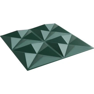 Image of vidaXL Wall Panels 12 pcs Green 50x50 cm XPS 3 m² Origami