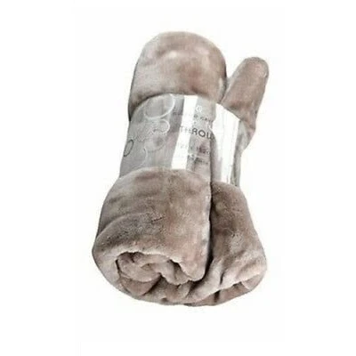 Image of Luxury Super Soft Faux Fur Mink Throw Warm Fleece Sofa Bed Blanket Single Double King (Beige/Mink, 125 x 152cm)
