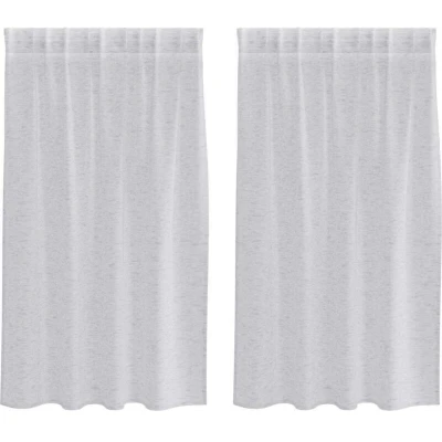 Image of Curtains with 2 pcs Light gray 140 x cm Polyester Vidaxl