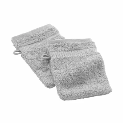 Image of Douceur d&#039;Intérieur, Elegance Pearl 100% Cotton Plain Wash Mitts (15 x 21 cm)