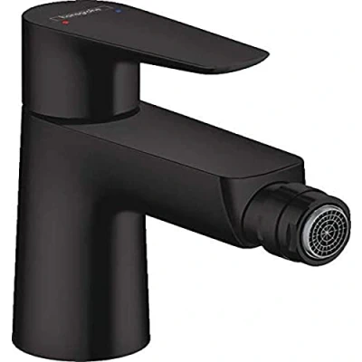 Image of hansgrohe 71720670 Talis E Single Lever Bidet Mixer Tap with Pop Up Waste Matte Black