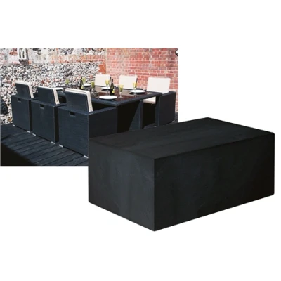 Image of Garland 6 Seater Rectangular Cube Set Cover Black, 7 Year Warranty