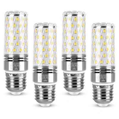 Image of Vicloon E27 LED Corn Bulbs, 4 Pcs Light Bulbs 12W Equivalent to 100W Halogen 6000K White, 1400lm No Flicker Dimmable, AC 175 265V