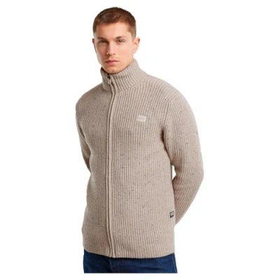 Image of G STAR RAW Men&#039;s Double Collar Zip Thru Knit Cardigan Sweater, Multicoloured (Whitebait Melange D25119 d754 g874), L