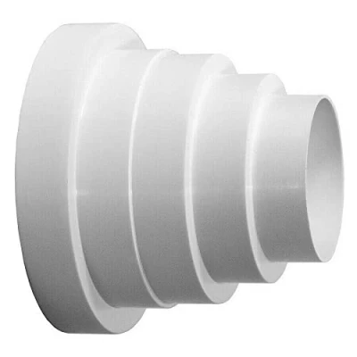 Image of Ventilation Duct Multi Reducer Extractor Fan Pipe Connector 80mm, 100mm, 120mm, 125mm, 150mm.