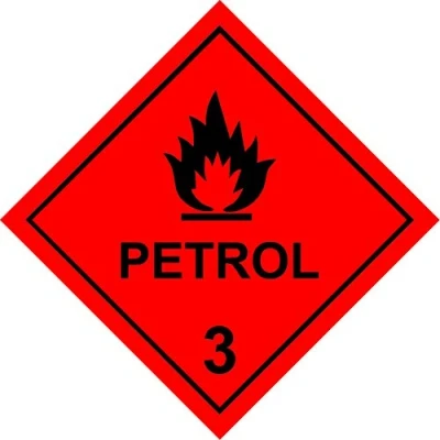 Image of Dangerous Substance Labels Petrol Safety Sign Self Adhesive Sticker 300mm x