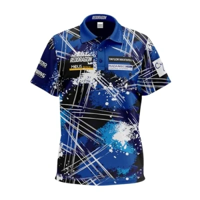 Image of RED DRAGON Luke Humphries World Champion Tour Polo Dart Shirt 2XL Blue
