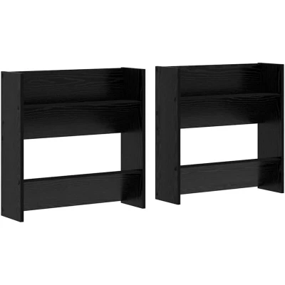 Image of Wall Shoe Cabinet with Shelf mounted Other Storage 2 pcs Black oak Engineered wood Vidaxl