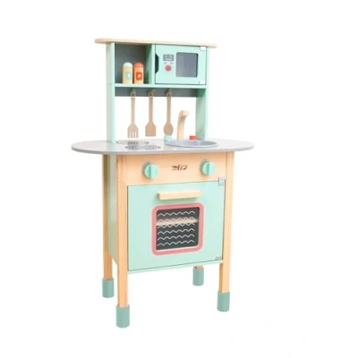 Image of Owl &amp; Fox Wooden Early Years Kitchen Set, Pretend Play for Girls and Boys with Sink, Hobs, Taps Accessories, FSC Sustainable, Traditional Stylish, 2 years+, Built dimensions: 57x29.5x83cm (H)