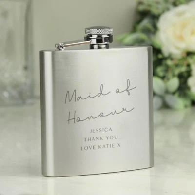 Image of Personalised Any Message Hip Flask. for Weddings, Birthday, Stag, Christmas, Father&#039;s Day