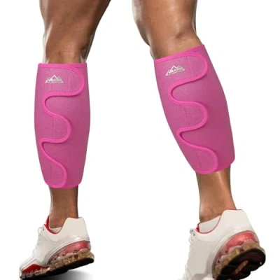 Image of supregear Calf Support Brace, 2 Pack Shin Splint Compression Men Women Adjustable Wrap Sleeve for Muscle Swelling Pain Relief Hiking Training Comfortable Breathable Support, Black