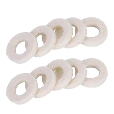 Image of Trumpet Washers Pad, 10 Pcs Valve Felt Cushion Pad Brass Trumpets Musical Instrument Accessory (White)