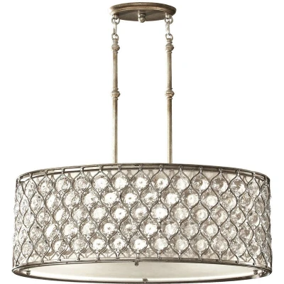 Image of Lucia 3 Light Ceiling Cylindrical Pendant Polished Silver, E27