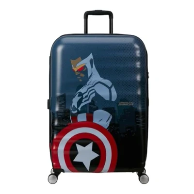 Image of American Tourister Marvel Legends FL Spinner L Suitcase, 77 cm, 96 L, Multicolor (Captain America City)